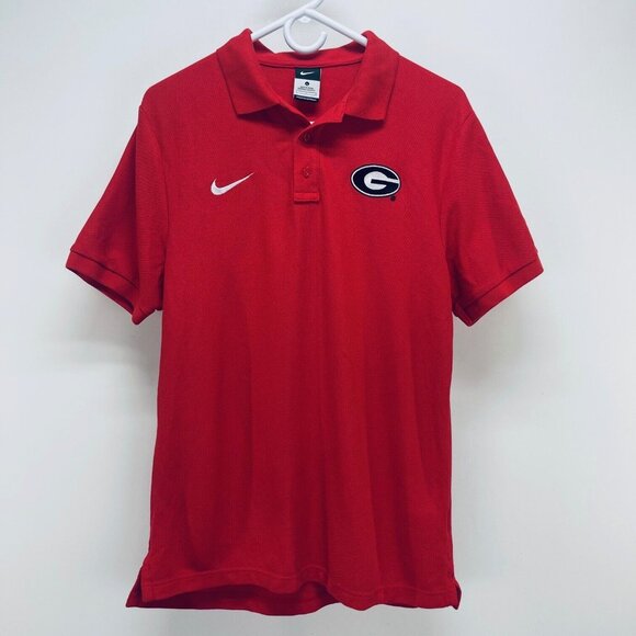 Nike Other - Nike Polo Shirt Size L Men’s Georgia Bulldogs Nike Golf Red Short Sleeve